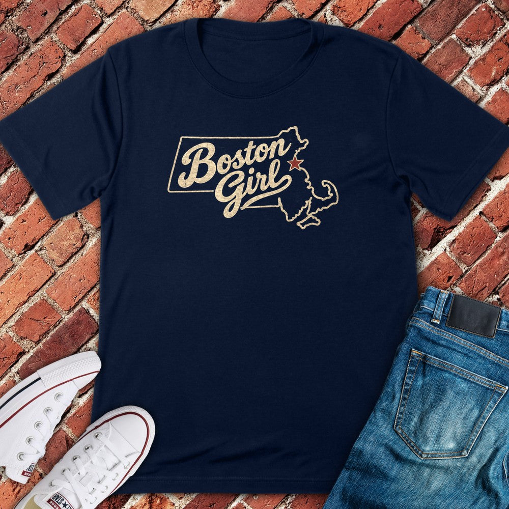 Boston Girl T-Shirt - Navy