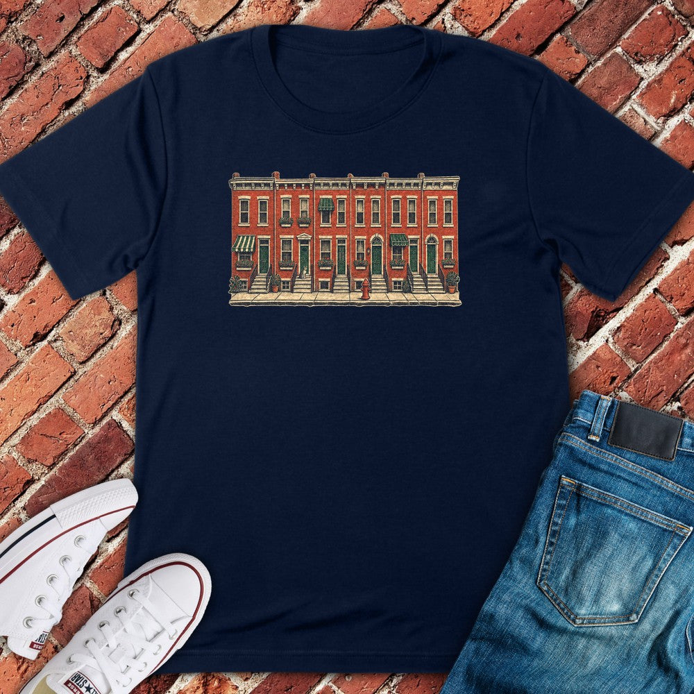 Rowhome Block T-Shirt - Navy
