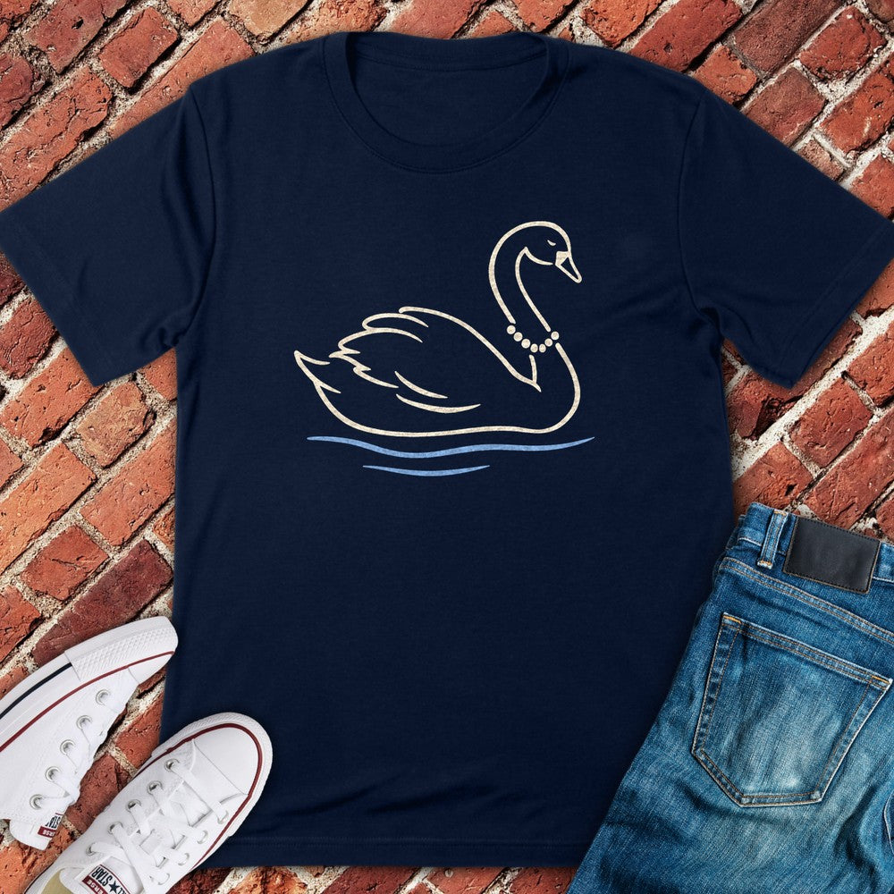 Pearl Swan T-Shirt - Navy
