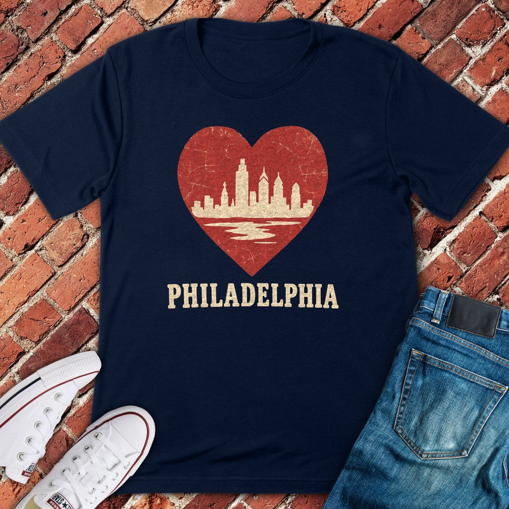 Skyline Heart T-Shirt - Navy