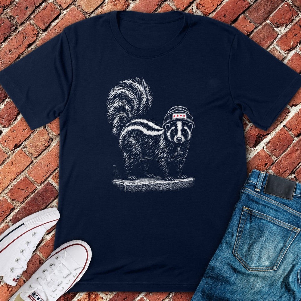 Beanie Skunk T-Shirt - Navy