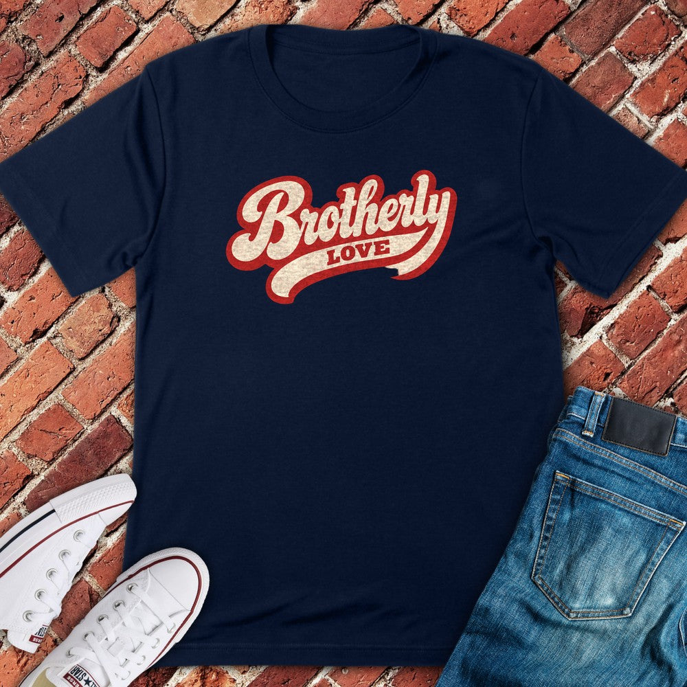 Brotherly Script T-Shirt - Navy
