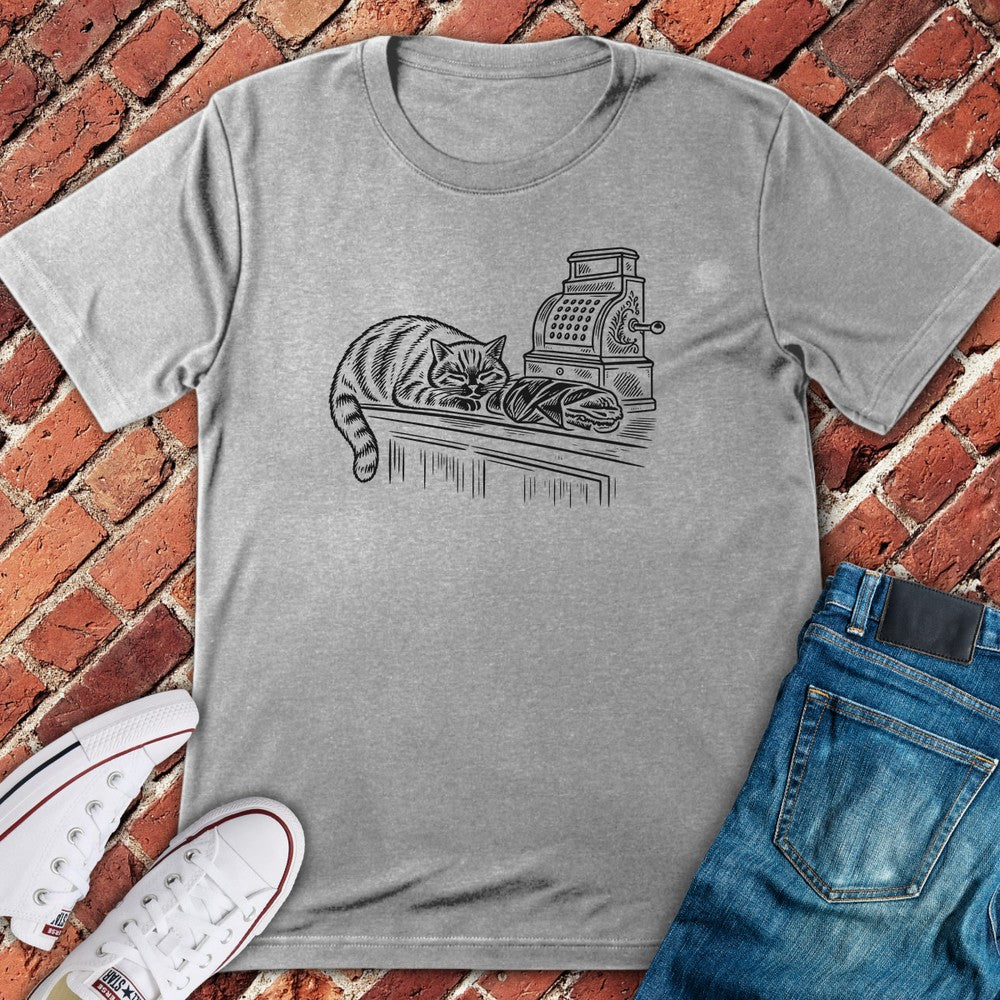 Deli Cat T-Shirt - Sport Grey