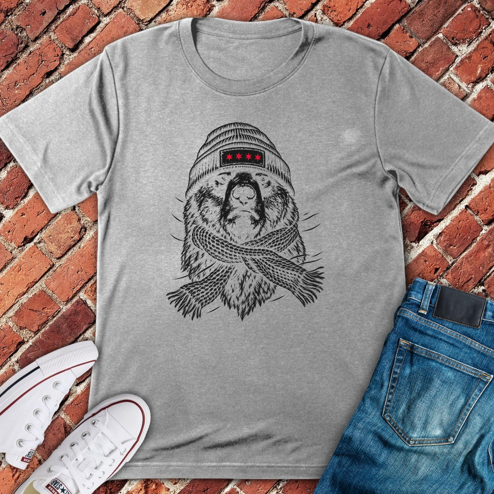 Scarf Bear T-Shirt - Sport Grey