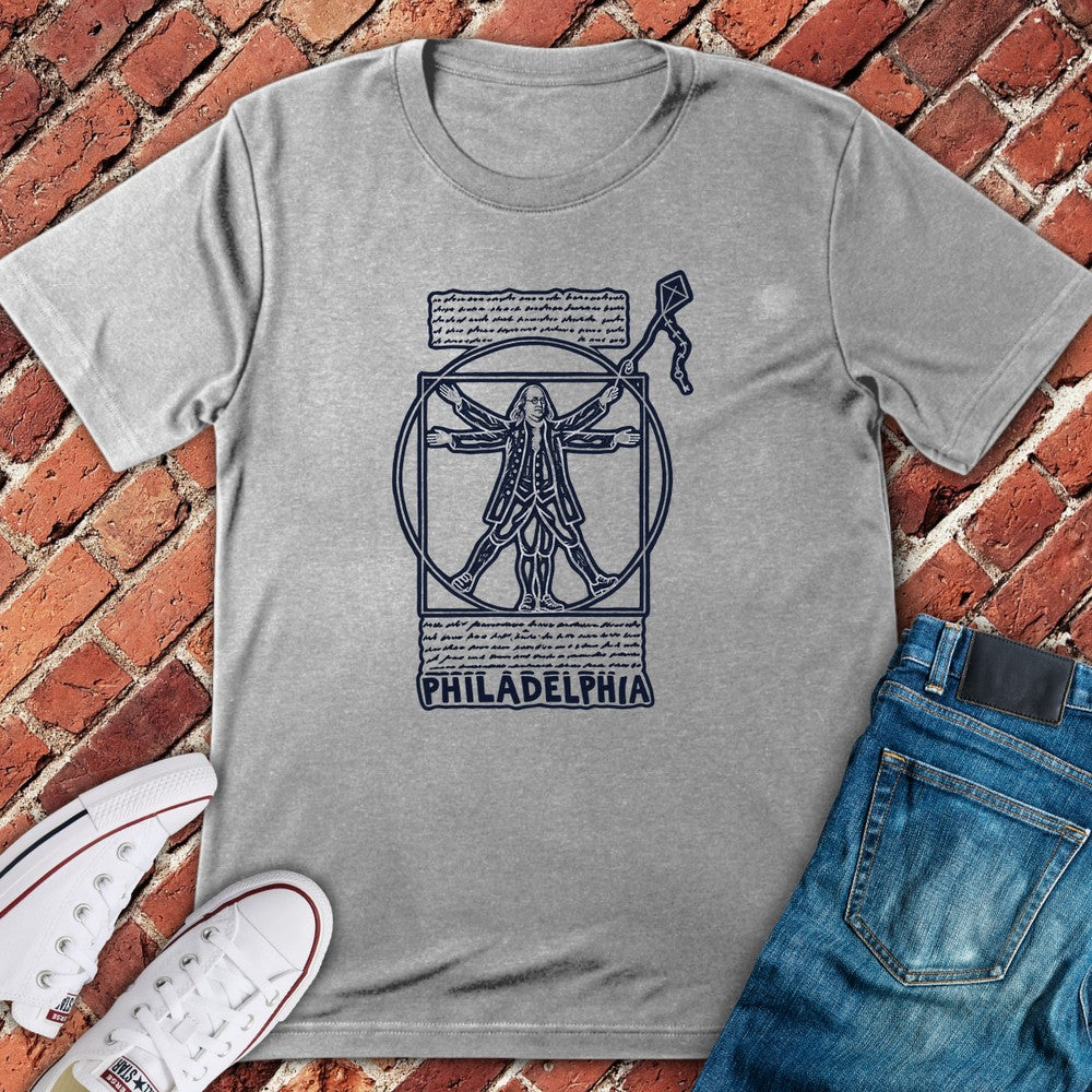 Vitruvian Franklin T-Shirt - Sport Grey