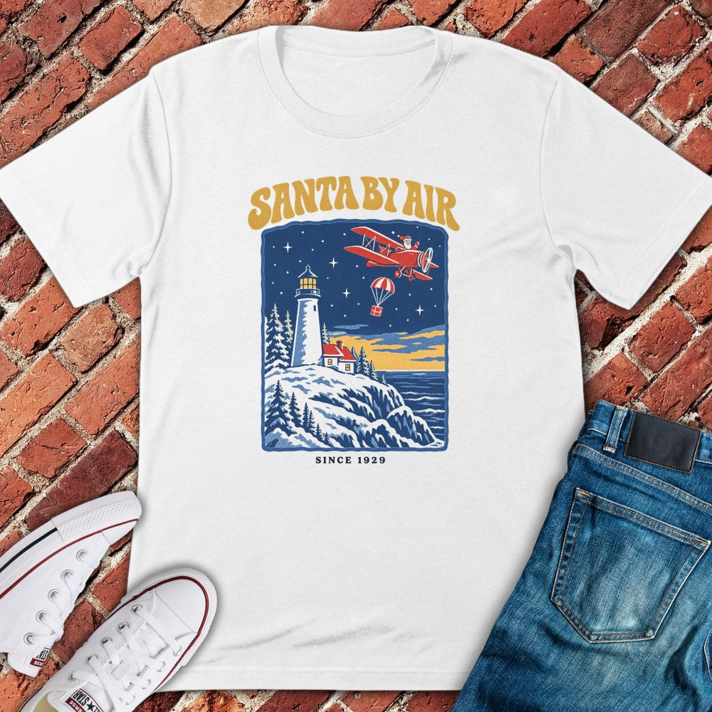 Lighthouse Santa T-Shirt - White