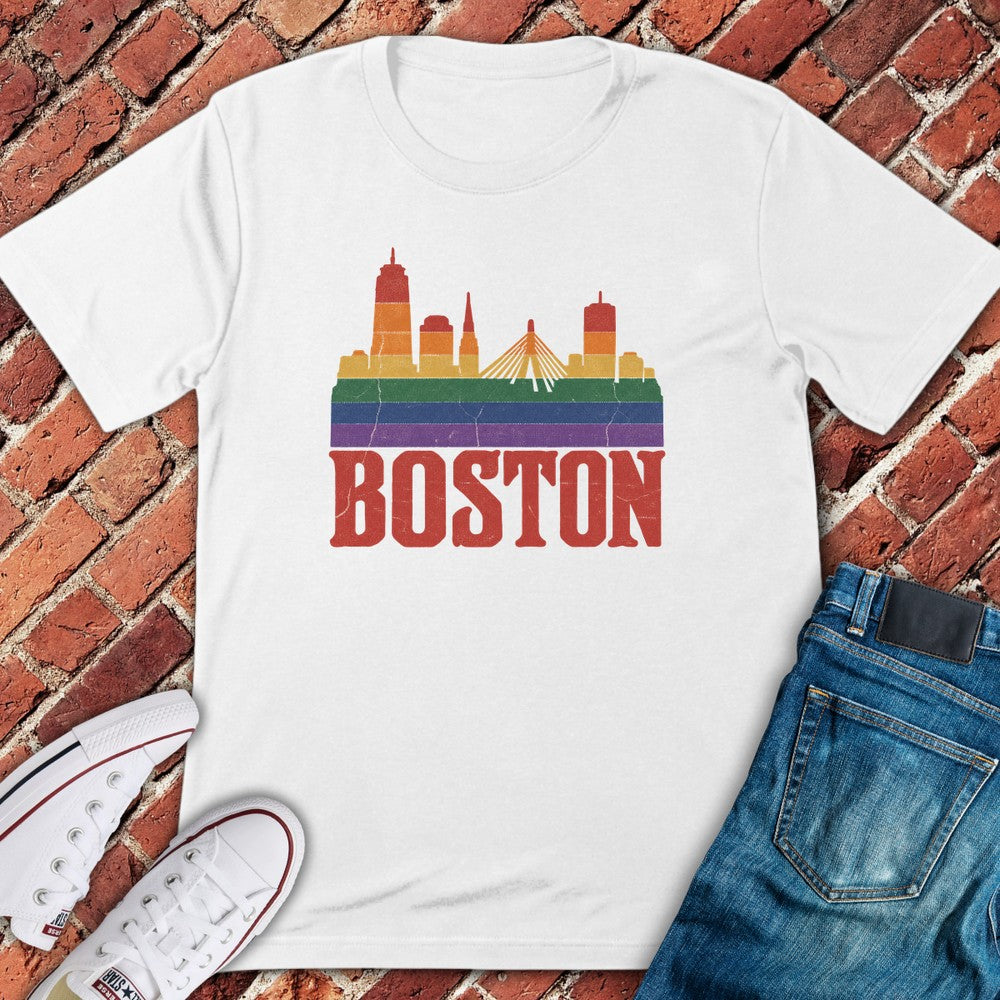 Rainbow Boston T-Shirt - White