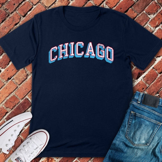 Varsity Chicago Flag Colors T-Shirt